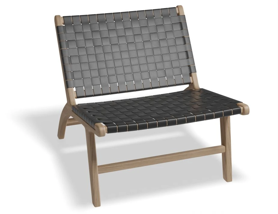 LEVEL Brooklyn Lounge Chair - Woven Black Seat / Natural Frame 1 LEVEL Brooklyn Lounge Chair - Woven Black Seat / Natural Frame