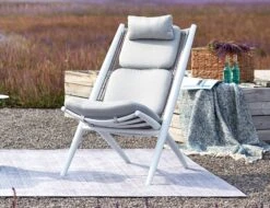 LEVEL Minori Lounge Chair - Outdoor - White - Light Grey Cushion -Level Furniture Outlet Store 2 ff53538c e04f 4962 b1cf f863593673b0