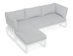 LEVEL Fino Config C - Outdoor Modular Sofa In Matt White Aluminium With Light Grey Cushions 13 LEVEL Fino Config C - Outdoor Modular Sofa In Matt White Aluminium With Light Grey Cushions -Level Furniture Outlet Store 3 seater 2 arms chaise