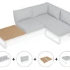 LEVEL Fino Config D - Outdoor Modular Sofa In Matt White Aluminium With Light Grey Cushions