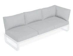 LEVEL Fino Config A - Outdoor Modular Sofa In Matt White Aluminium With Light Grey Cushions -Level Furniture Outlet Store 3 seater one arm white