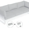 LEVEL Fino Config A - Outdoor Modular Sofa In Matt White Aluminium With Light Grey Cushions