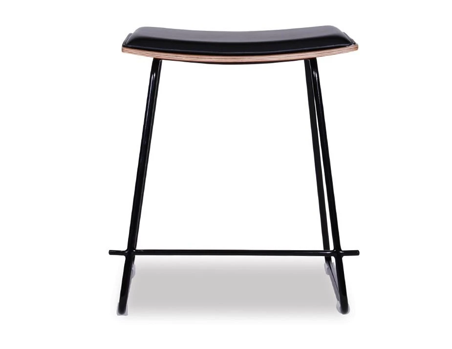 LEVEL Hudson Low Stool - Black - Black Pad 2 LEVEL Hudson Low Stool - Black - Black Pad - Image 2