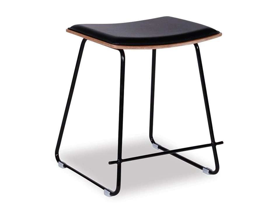 LEVEL Hudson Low Stool - Black - Black Pad 1 LEVEL Hudson Low Stool - Black - Black Pad