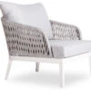 LEVEL Alma Lounge Chair - Outdoor - Single - White - Light Grey Cushion