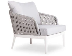 LEVEL Alma Lounge Chair - Outdoor - Single - White - Light Grey Cushion