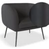 LEVEL Amour Lounge Chair - Storm Grey - Matt Black Legs