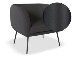 LEVEL Amour Lounge Chair - Storm Grey - Matt Black Legs