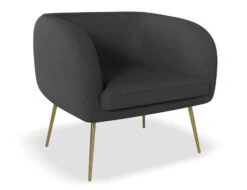 LEVEL Amour Lounge Chair - Storm Grey - Brushed Matt Gold Legs -Level Furniture Outlet Store Amour DarkGrey Brass MAIN 2199c562 70ac 42fa 88b0 e0344e143d03