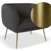LEVEL Amour Lounge Chair - Storm Grey - Brushed Matt Gold Legs