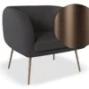 LEVEL Amour Lounge Chair - Storm Grey - Brushed Matt Bronze Legs