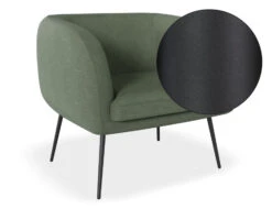 LEVEL Amour Lounge Chair - Kelp Green - Matt Black Legs