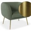 LEVEL Amour Lounge Chair - Kelp Green - Brushed Matt Gold Legs