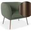 LEVEL Amour Lounge Chair - Kelp Green - Brushed Matt Bronze Legs