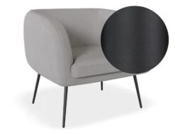 LEVEL Amour Lounge Chair - Cloud Grey - Matt Black Legs