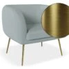 LEVEL Amour Lounge Chair - Sky Blue - Brushed Matt Gold Legs