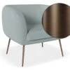 LEVEL Amour Lounge Chair - Sky Blue - Brushed Matt Bronze Legs
