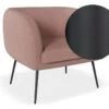 LEVEL Amour Lounge Chair - Blush Pink - Matt Black Legs