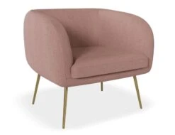 LEVEL Amour Lounge Chair - Blush Pink - Brushed Matt Gold Legs -Level Furniture Outlet Store Amour Pink Brass MAIN V2 3e0064c3 2e7b 471a a314 5aa073e3d319