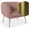 LEVEL Amour Lounge Chair - Blush Pink - Brushed Matt Gold Legs