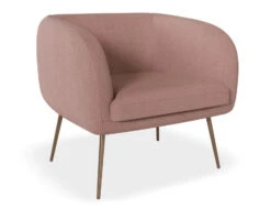 LEVEL Amour Lounge Chair - Blush Pink - Brushed Matt Bronze Legs -Level Furniture Outlet Store Amour Pink Bronze MAIN V2