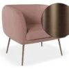 LEVEL Amour Lounge Chair - Blush Pink - Brushed Matt Bronze Legs