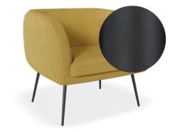 LEVEL Amour Lounge Chair - Tuscan Yellow - Matt Black Legs