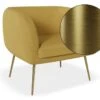 LEVEL Amour Lounge Chair - Tuscan Yellow - Brushed Matt Gold Legs