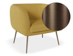 LEVEL Amour Lounge Chair - Tuscan Yellow - Brushed Matt Bronze Legs
