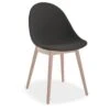 LEVEL Pebble Anthracite Fabric Upholstered Chair - Natural Beechwood Base