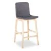 LEVEL Ara Stool - Natural - Charcoal Fabric