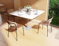 LEVEL Rylie Chair - Padded Seat With Natural Backrest - Black Vegan Leather Seat -Level Furniture Outlet Store B100216101 l3 rylie chair lifestyle4 ash tan