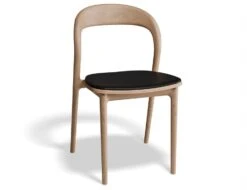 LEVEL Mia Chair - Natural With Pad - Vintage Tan Vegan Leather Seat Pad -Level Furniture Outlet Store B100229103 p1 mia diningchair natural blackvinyl