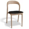 LEVEL Mia Chair - Natural With Pad - Vintage Black Vegan Leather Seat Pad