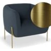 LEVEL Belle Lounge Chair - Midnight Blue - Brushed Matt Gold Legs