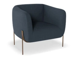 LEVEL Belle Lounge Chair - Midnight Blue - Brushed Matt Bronze Legs -Level Furniture Outlet Store Belle Dark Blue Bronze MAIN3