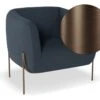 LEVEL Belle Lounge Chair - Midnight Blue - Brushed Matt Bronze Legs