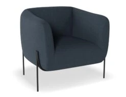LEVEL Belle Lounge Chair - Midnight Blue - Matt Black Legs -Level Furniture Outlet Store Belle Dark Blue MAIN2 b313b144 6997 4ed7 9e90 a6187620747f