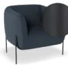 LEVEL Belle Lounge Chair - Midnight Blue - Matt Black Legs