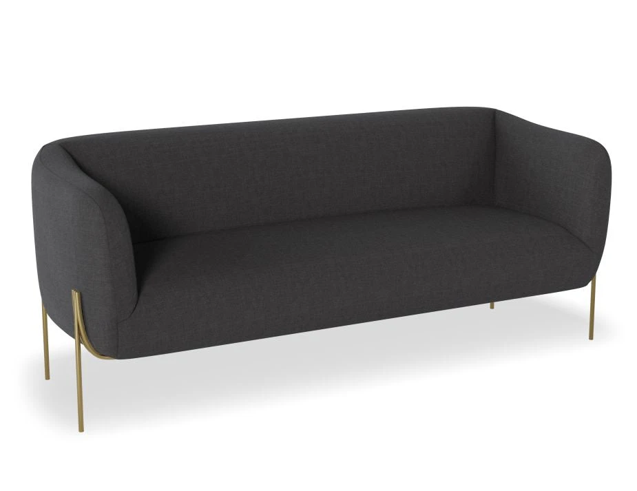 LEVEL Belle 2.5 Seater Sofa - Storm Grey - Matt Black Legs 6 LEVEL Belle 2.5 Seater Sofa - Storm Grey - Matt Black Legs - Image 6