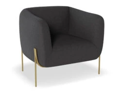 LEVEL Belle Lounge Chair - Storm Grey - Brushed Matt Bronze Legs -Level Furniture Outlet Store Belle Dark Grey Brass MAIN 1ba75db5 ff39 4347 8cf2 785a5434f6e8
