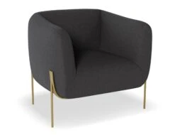 LEVEL Belle Lounge Chair - Storm Grey - Matt Black Legs -Level Furniture Outlet Store Belle Dark Grey Brass MAIN 60c59ec2 820a 4869 ab03 0baf5e5a302e