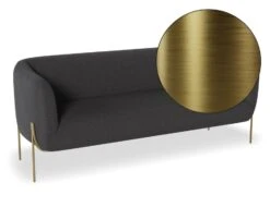 LEVEL Belle 2.5 Seater Sofa - Storm Grey - Brushed Matt Bronze Legs -Level Furniture Outlet Store Belle Dark Grey Brass SWATCH 3ddf3463 a46c 4231 bf27 188c78eddfe3