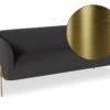 LEVEL Belle 2.5 Seater Sofa - Storm Grey - Brushed Matt Gold Legs