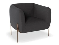 LEVEL Belle Lounge Chair - Storm Grey - Brushed Matt Gold Legs -Level Furniture Outlet Store Belle Dark Grey Bronze MAIN dbe06983 479f 43c1 8ca1 58f73598acf1