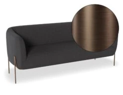 LEVEL Belle 2.5 Seater Sofa - Storm Grey - Brushed Matt Gold Legs -Level Furniture Outlet Store Belle Dark Grey Bronze SWATCH 25eade80 e392 455f 856f a5fb4b783573