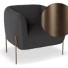 LEVEL Belle Lounge Chair - Storm Grey - Brushed Matt Bronze Legs