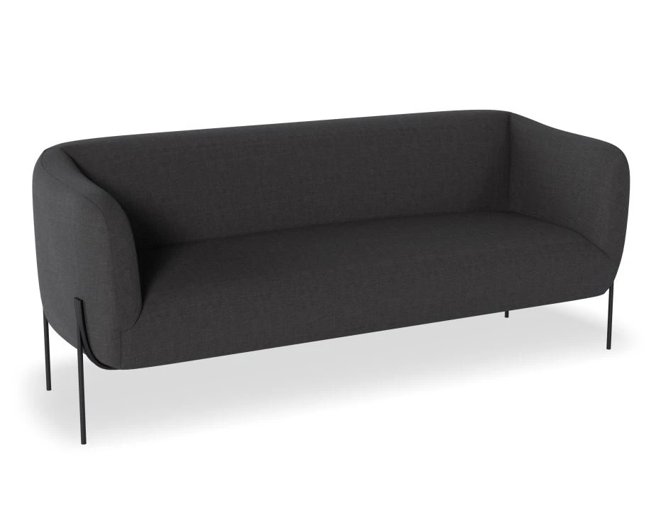 LEVEL Belle 2.5 Seater Sofa - Storm Grey - Matt Black Legs 2 LEVEL Belle 2.5 Seater Sofa - Storm Grey - Matt Black Legs - Image 2