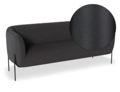 LEVEL Belle 2.5 Seater Sofa - Storm Grey - Matt Black Legs