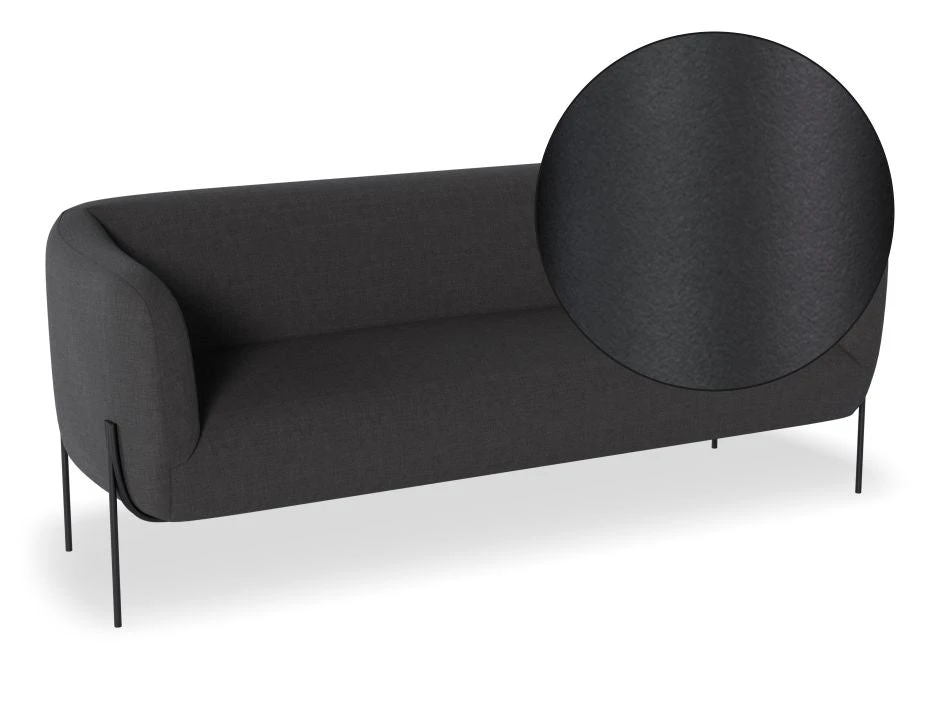 LEVEL Belle 2.5 Seater Sofa - Storm Grey - Matt Black Legs 1 LEVEL Belle 2.5 Seater Sofa - Storm Grey - Matt Black Legs